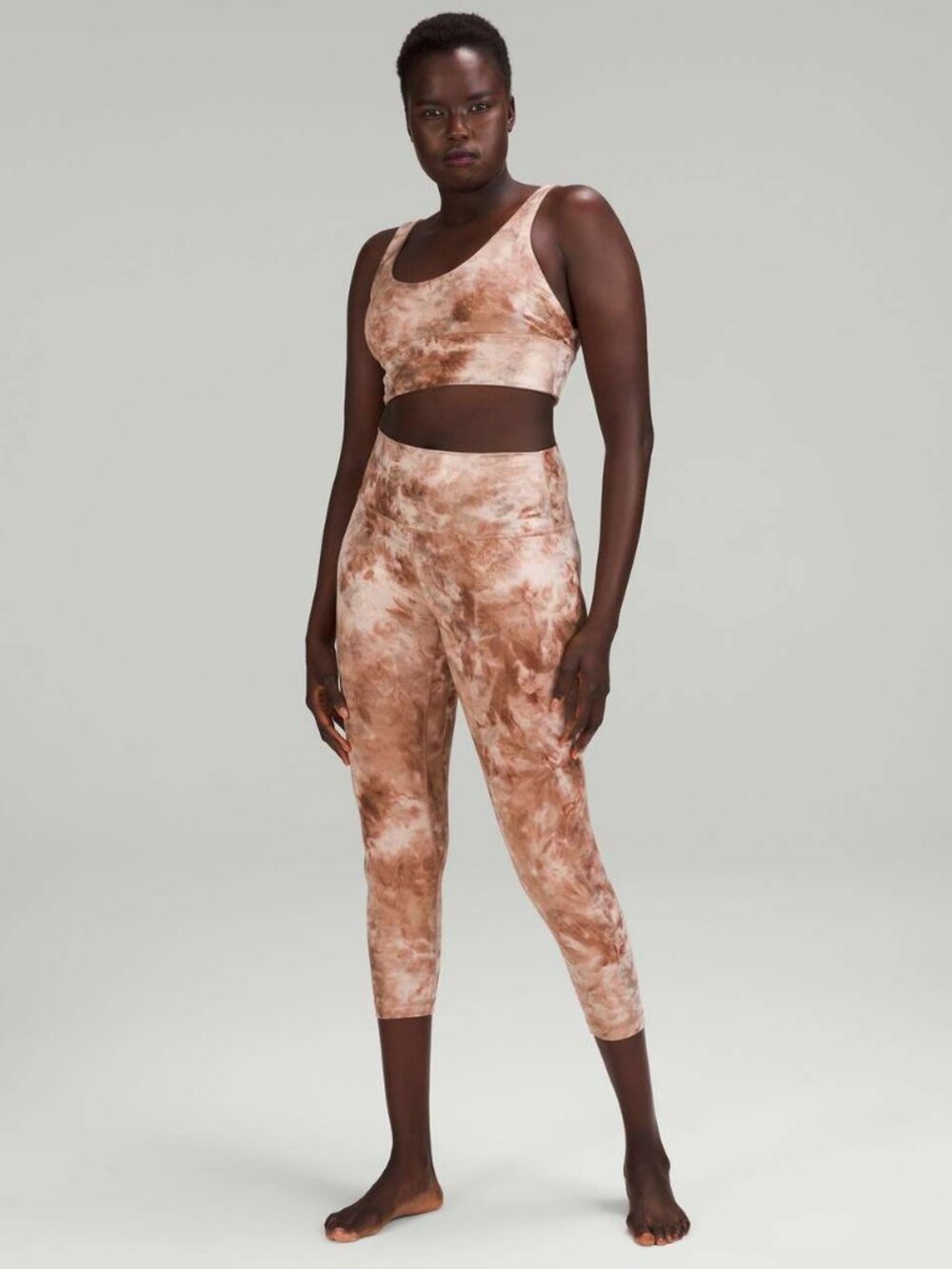 Lululemon Align Crop Pants with Pockets 23" Shine Diamond Dye Misty Shell Cacao
